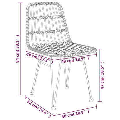 Chaises de jardin lot de 2 Noir 48x62x84 cm Résine tressée