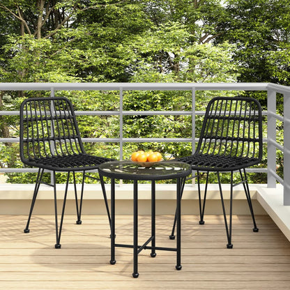 Chaises de jardin lot de 2 Noir 48x62x84 cm Résine tressée