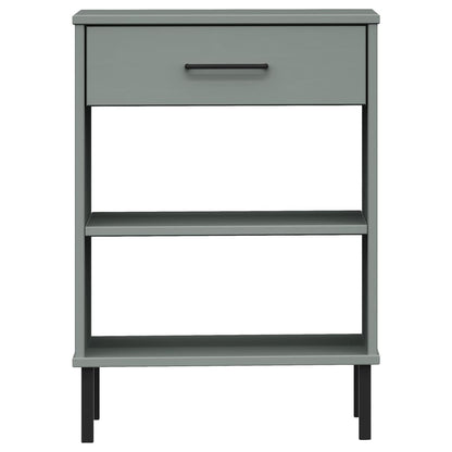 Armoire console avec pieds en métal Gris Bois pin massif OSLO