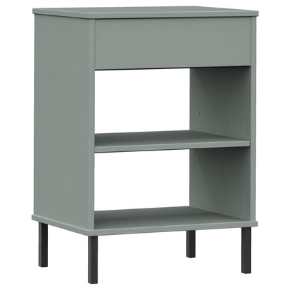 Armoire console avec pieds en métal Gris Bois pin massif OSLO