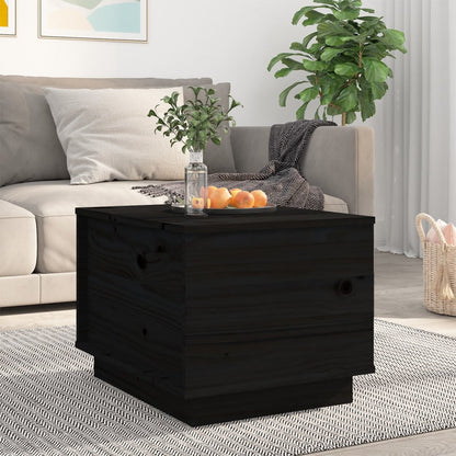 Table basse Noir 40x50x35 cm Bois massif de pin