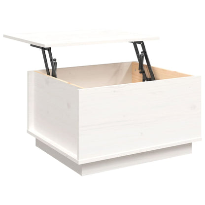 Table basse Blanc 60x50x35 cm Bois massif de pin