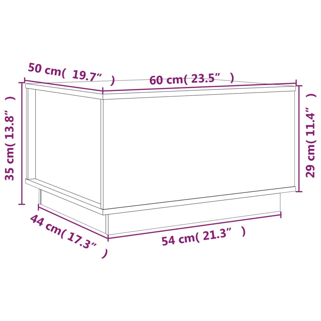 Table basse Marron miel 60x50x35 cm Bois massif de pin