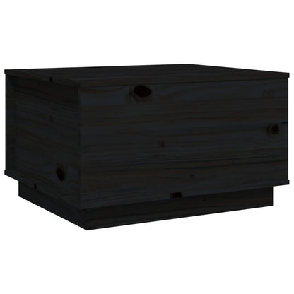 Table basse Noir 60x50x35 cm Bois massif de pin