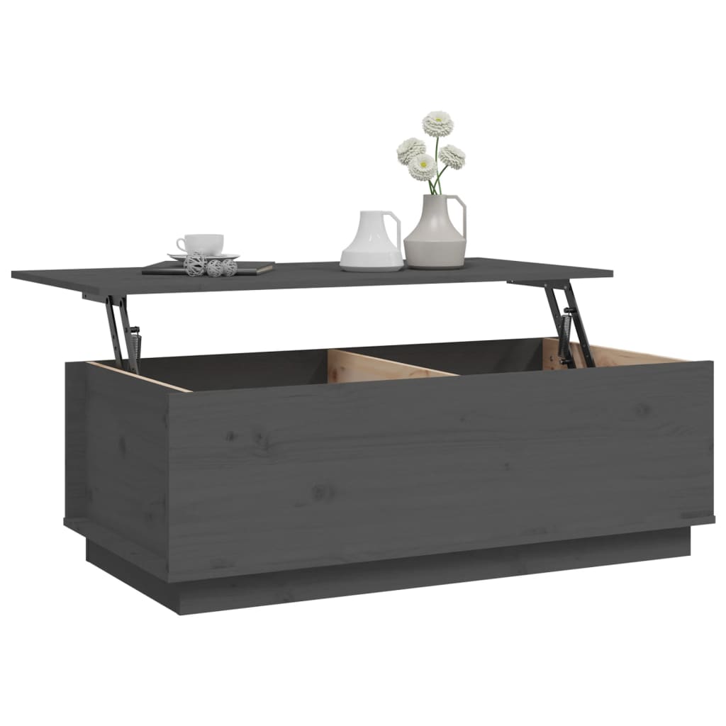 Table basse Gris 100x50x35 cm Bois massif de pin