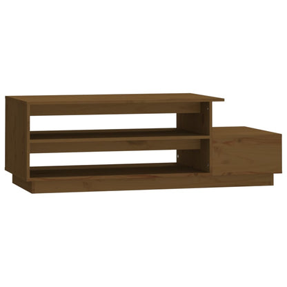 Table basse Marron miel 120x50x40,5 cm Bois massif de pin