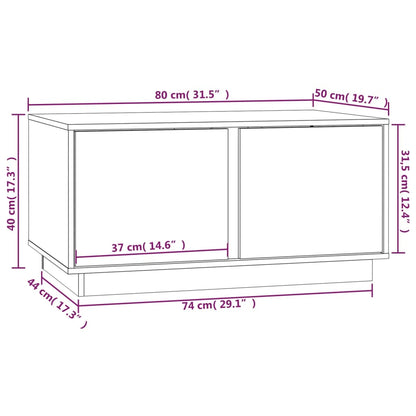 Table basse Blanc 80x50x40 cm Bois massif de pin