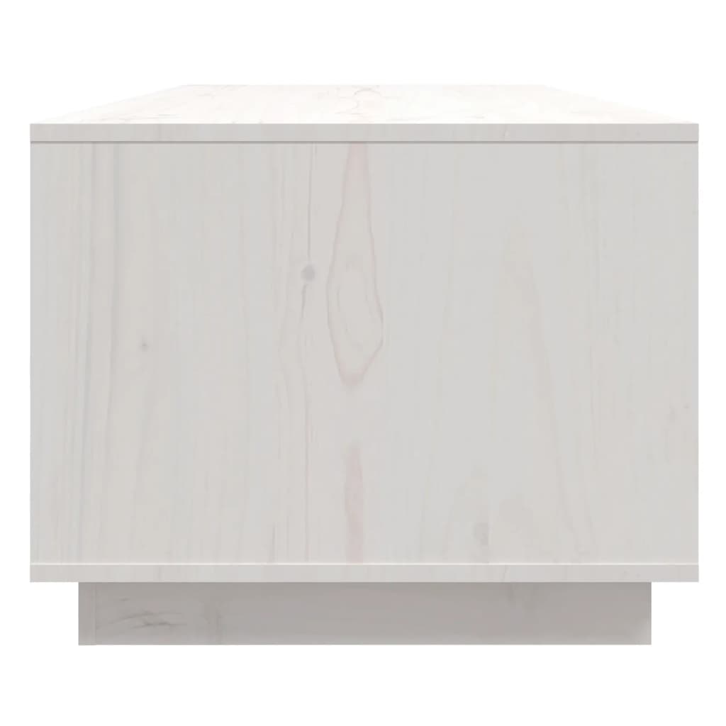 Table basse Blanc 110x50x40 cm Bois massif de pin