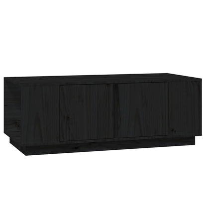 Table basse Noir 110x50x40 cm Bois massif de pin