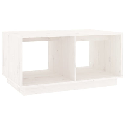 Table basse Blanc 80x50x40 cm Bois massif de pin