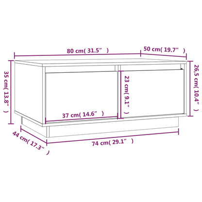 Table basse 80x50x35 cm Bois massif de pin