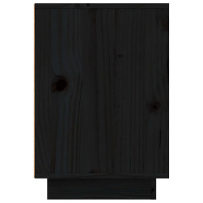 Table de chevet Noir 50x34x50 cm Bois de pin massif