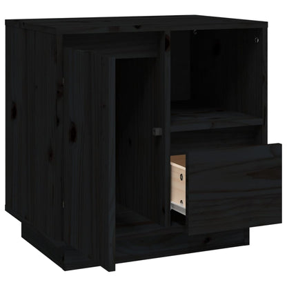 Tables de chevet 2 pcs Noir 50x34x50 cm Bois de pin massif