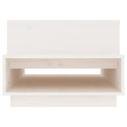 Table basse Blanc 80x55x40,5 cm Bois massif de pin