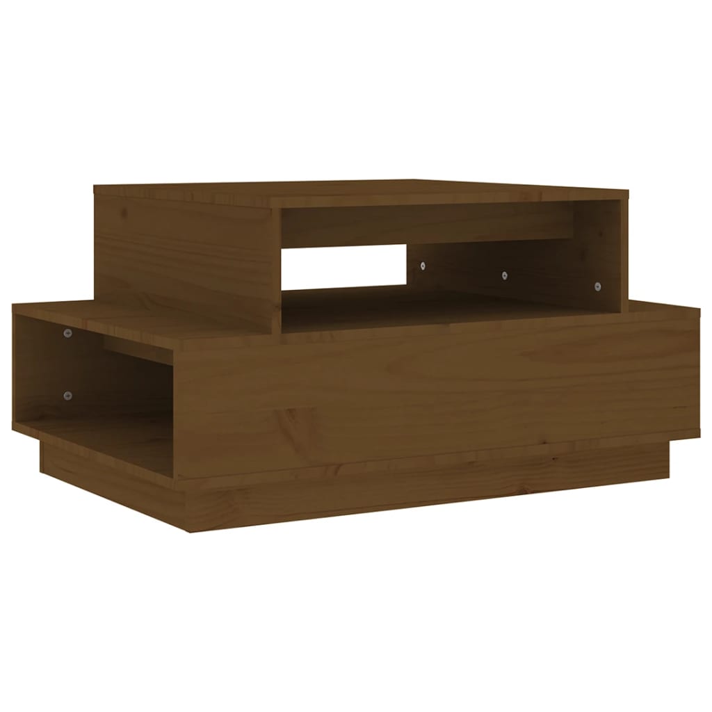 Table basse Marron miel 80x55x40,5 cm Bois massif de pin