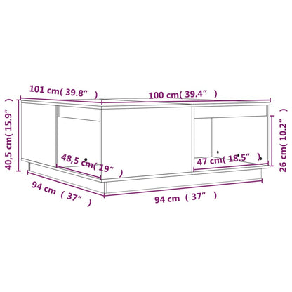 Table basse 100x101x40,5 cm Bois massif de pin