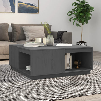 Table basse Gris 100x101x40,5 cm Bois massif de pin