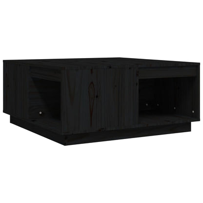 Table basse Noir 80x81x36,5 cm Bois massif de pin