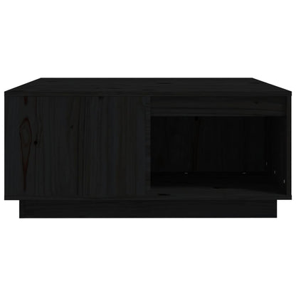 Table basse Noir 80x81x36,5 cm Bois massif de pin