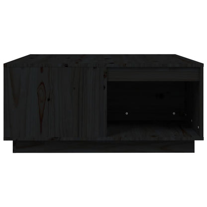 Table basse Noir 80x81x36,5 cm Bois massif de pin