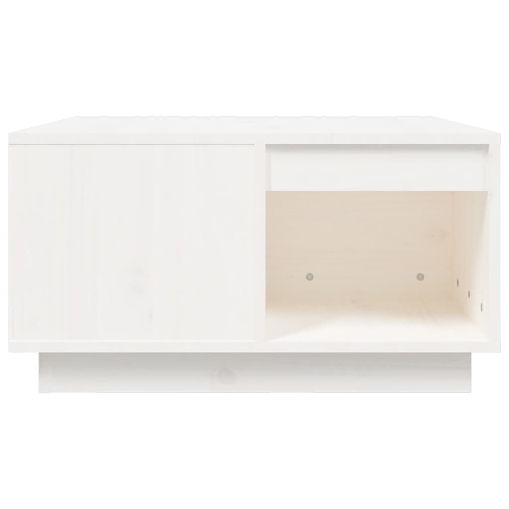 Table basse Blanc 60x61x32,5 cm Bois massif de pin