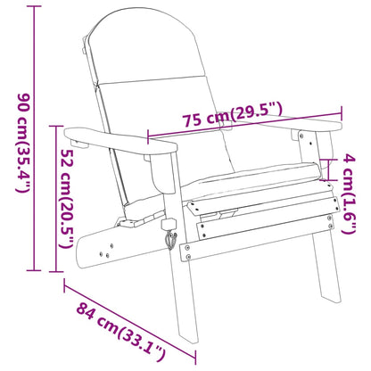 Ensemble de salon de jardin Adirondack 3 pcs bois acacia solide