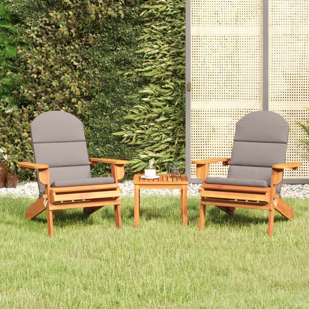 Ensemble de salon de jardin Adirondack 3 pcs bois acacia solide