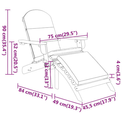 Ensemble de salon de jardin Adirondack 3 pcs bois acacia solide