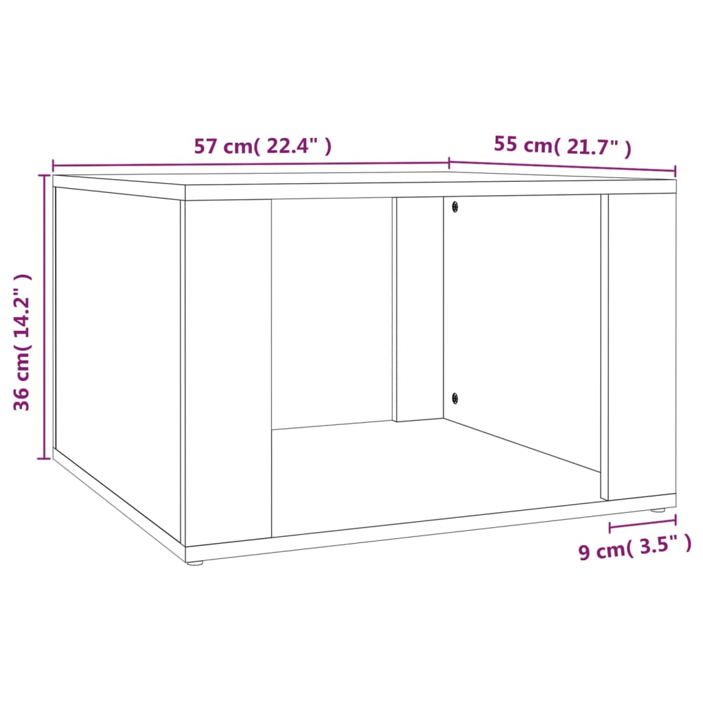 Table de chevet Chêne sonoma 57x55x36 cm Bois d'ingénierie