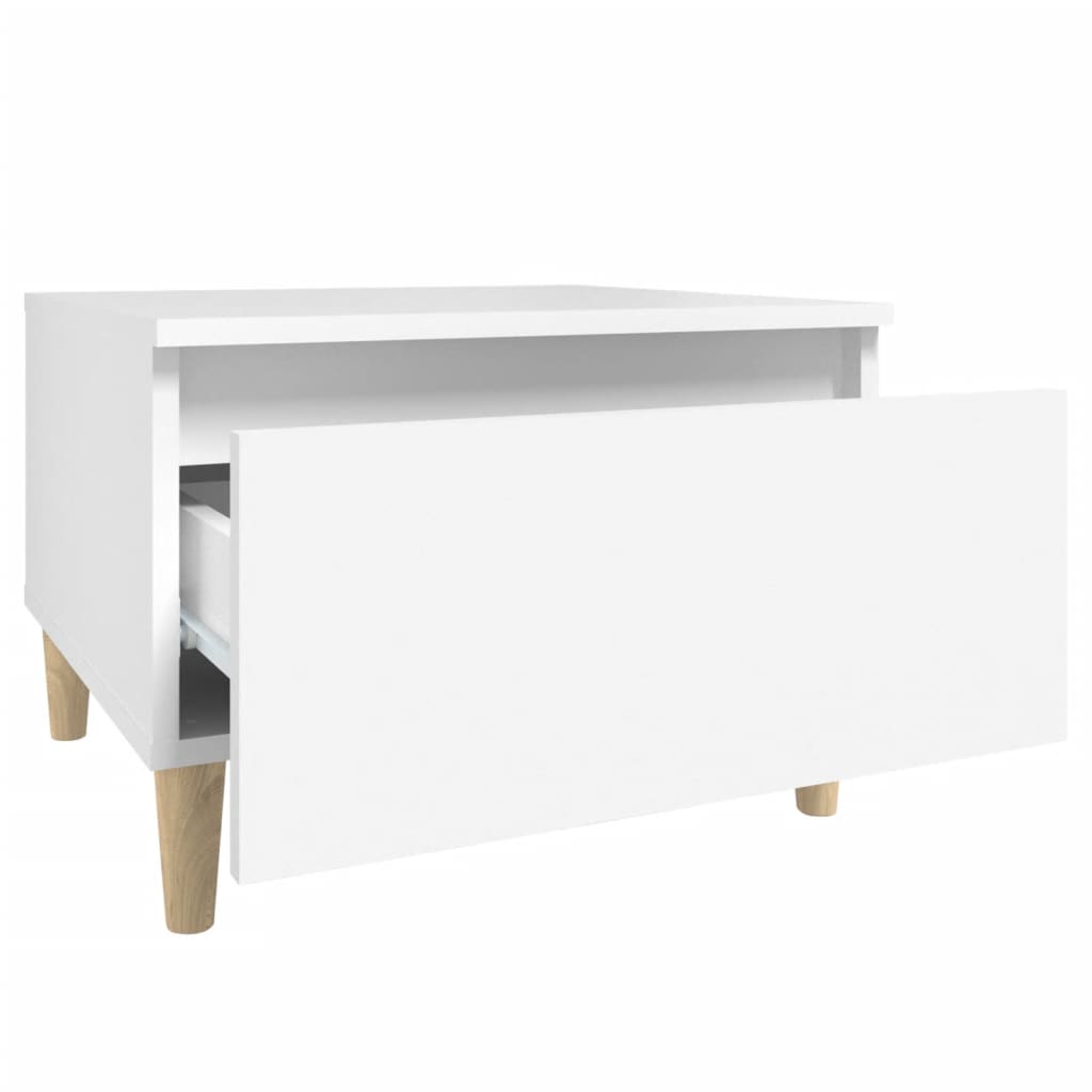 Tables d'appoint 2 pcs Blanc 50x46x35 cm Bois d'ingénierie