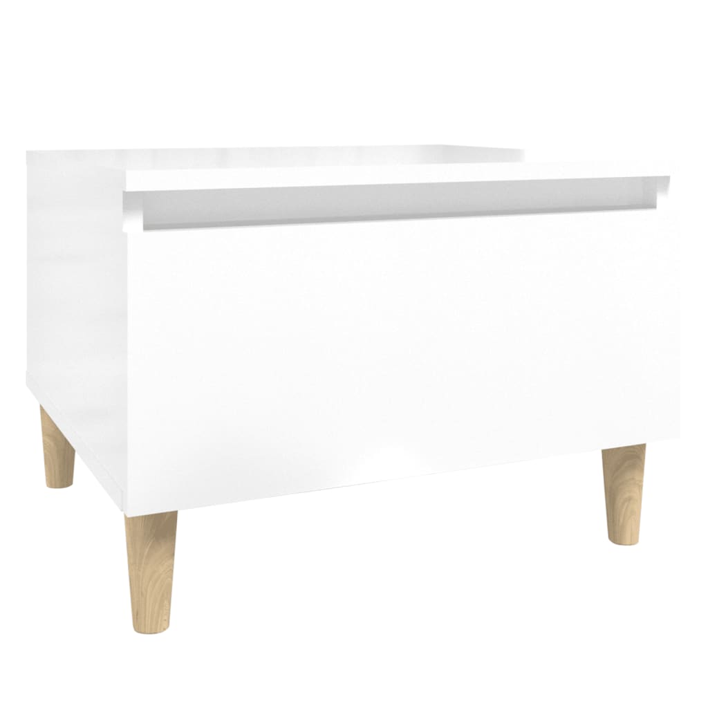 Tables d'appoint 2pcs Blanc brillant 50x46x35cm Bois ingénierie