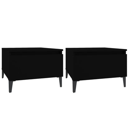 Tables d'appoint 2 pcs Noir 50x46x35 cm Bois d'ingénierie