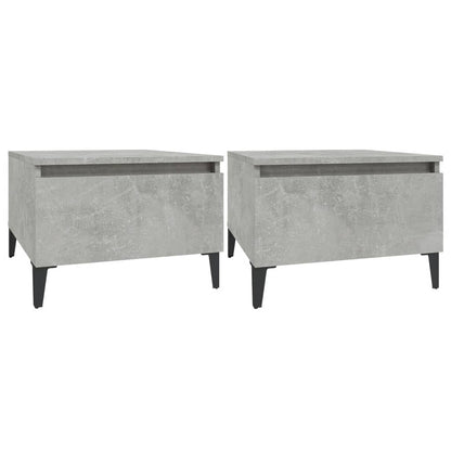 Tables d'appoint 2 pcs Gris béton 50x46x35 cm Bois d'ingénierie