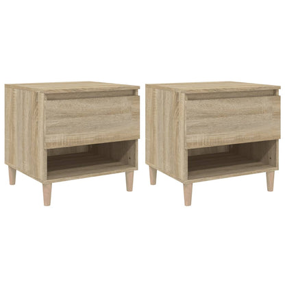 Tables de chevet 2pcs Chêne sonoma 50x46x50cm Bois d’ingénierie