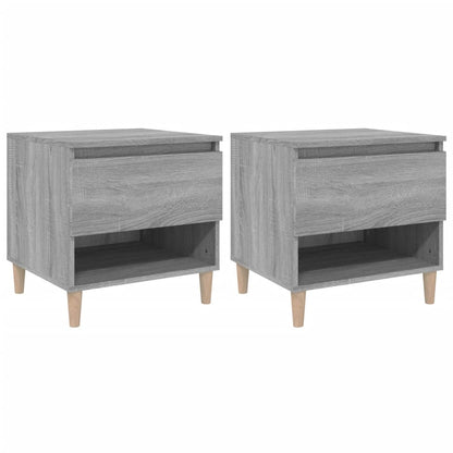 Tables de chevet 2 pcs Sonoma gris 50x46x50cm Bois d’ingénierie