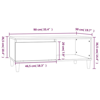 Table basse Blanc 90x50x36,5 cm Bois d'ingénierie