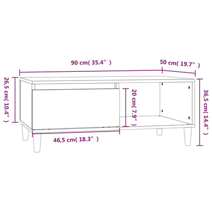 Table basse Noir 90x50x36,5 cm Bois d'ingénierie