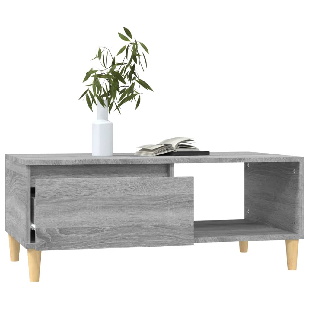 Table basse Sonoma gris 90x50x36,5 cm Bois d'ingénierie