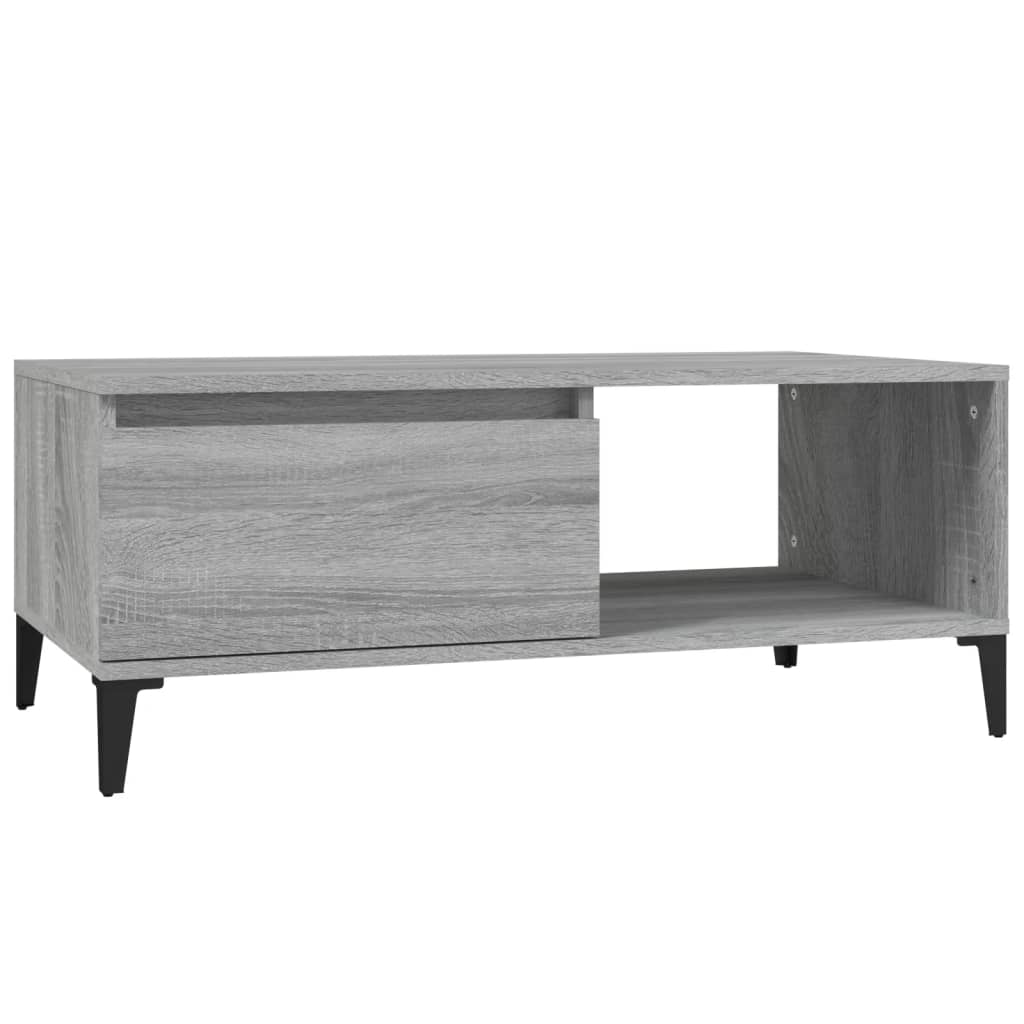 Table basse Sonoma gris 90x50x36,5 cm Bois d'ingénierie