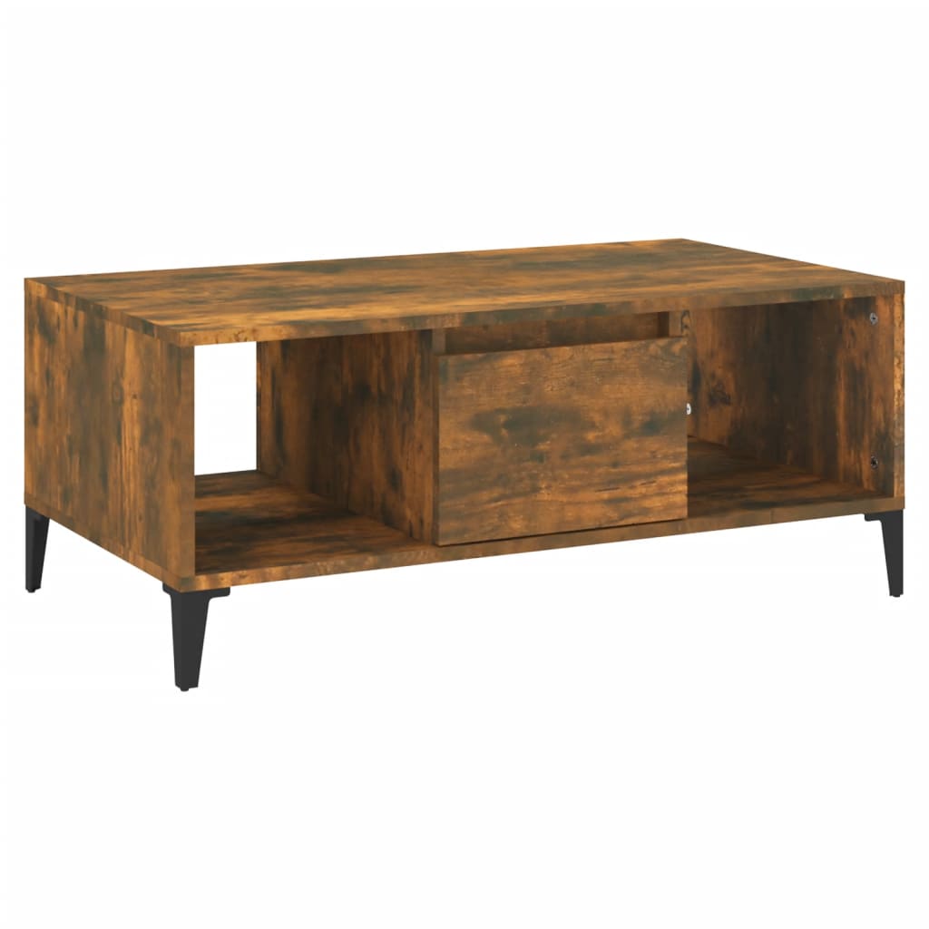 Table basse Chêne fumé 90x50x36,5 cm Bois d'ingénierie