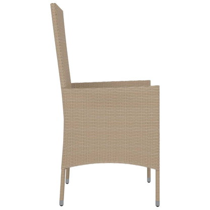 Chaises de jardin avec coussins lot de 4 Résine tressée Beige