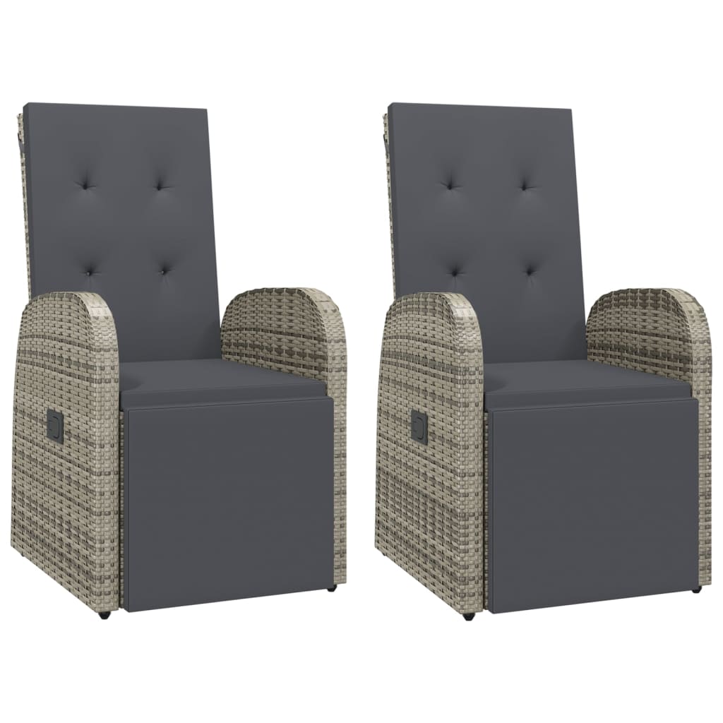 Chaises de jardin inclinables coussins lot de 2 Résine tressée