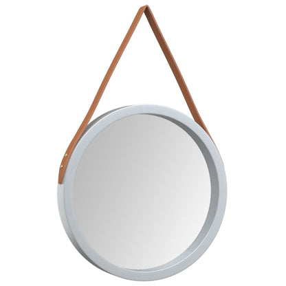 Miroir mural avec sangle Argenté Ø 35 cm