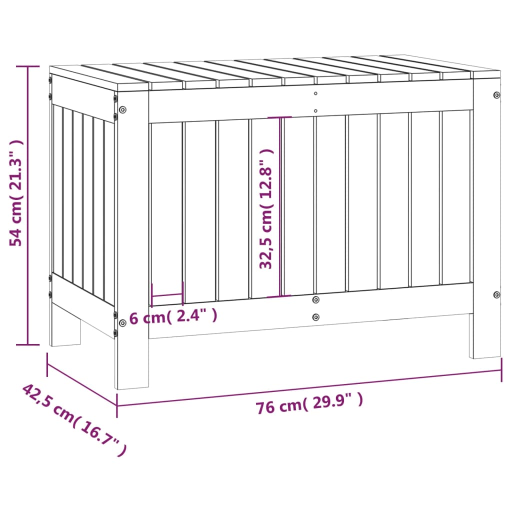 Boîte de rangement de jardin Marron miel 76x42,5x54 cm Bois pin