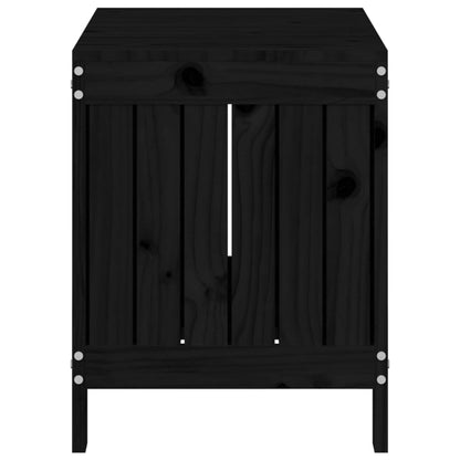 Boîte de rangement de jardin Noir 76x42,5x54 cm Bois massif pin