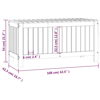 Boîte de rangement de jardin 108x42,5x54 cm Bois massif de pin