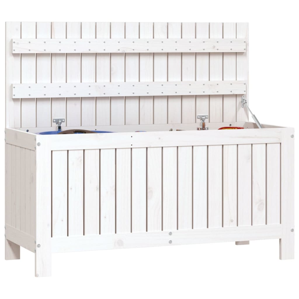 Boîte de rangement de jardin Blanc 108x42,5x54 cm Bois de pin