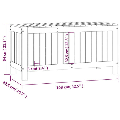 Boîte de rangement de jardin Blanc 108x42,5x54 cm Bois de pin