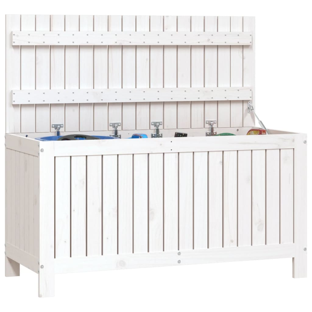 Boîte de rangement de jardin Blanc 115x49x60 cm Bois de pin