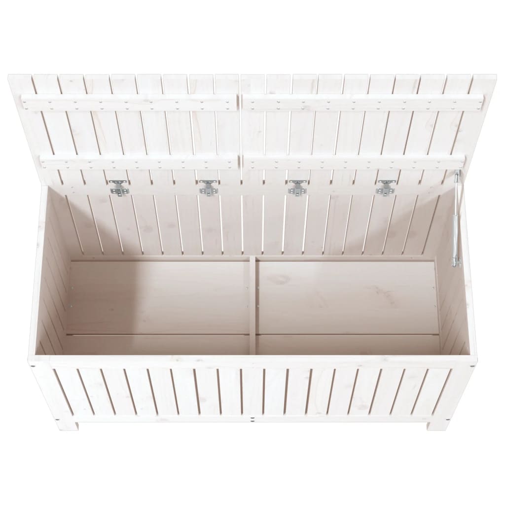 Boîte de rangement de jardin Blanc 121x55x64 cm Bois de pin